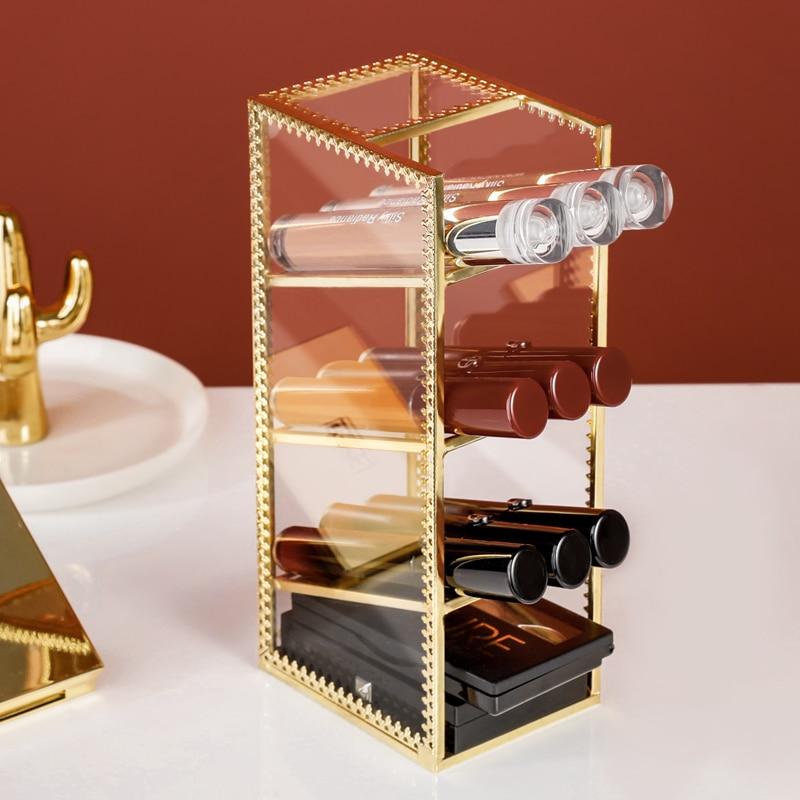 Rangement Rouge à Lèvres Transparent, Organisateur Cosmétique Acrylique Rangement Make-Up Maquillage Support Rouge à Lèvre Transparent