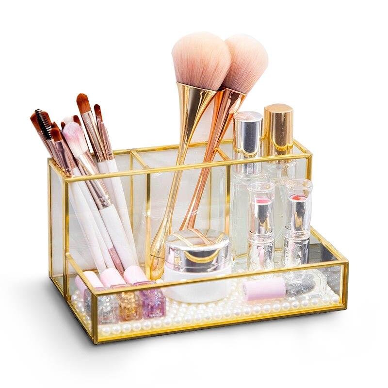 Organisateur de Maquillage Compartiment en Verre - Range Maquillage