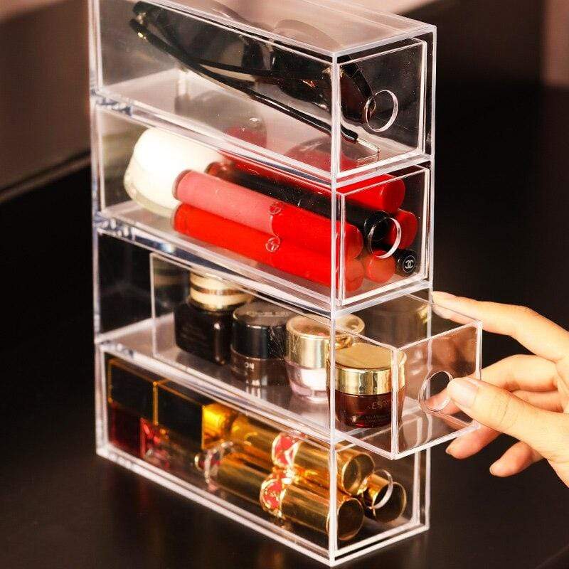SAVOSWEET Organisateur Maquillage Avec Miroir Pivotant 360° Et Tiroir - Rangement Cosmétique Élégant Pour Coiffeuse