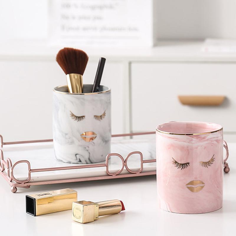 Organisateur pour Pinceaux de Maquillage en Marbre - Range Maquillage