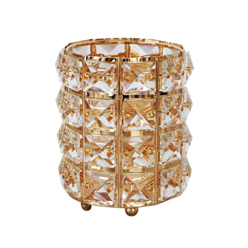 Pot de Pinceaux à Maquillage en Cristal Doré - Range Maquillage