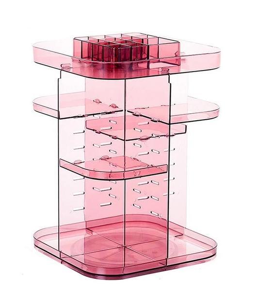 Organisateur de maquillage pivotant transparent