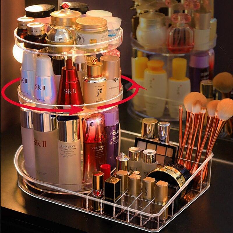 Range Maquillage Rotatif Transparent - Range Maquillage