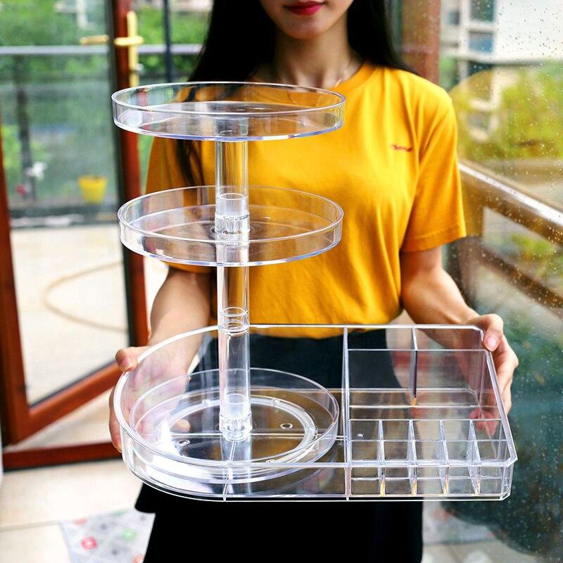 Organisateur Maquillage Rotatif 360° Otauoaea 3 Couches - Rangement Parfum Et Cosmétiques Transparent Organisateur Fards à Paupières