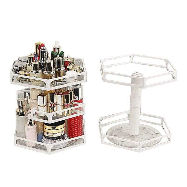 Bekeify Organisateur Maquillage Rotatif 360 Degrés Rangement Maquillage Stockage Boîte Cosmétique Rouge à Lèvres Skincare Parfum Boite Grande Capacité Pour Coiffeuse Chambre Salle De Bain, Orange