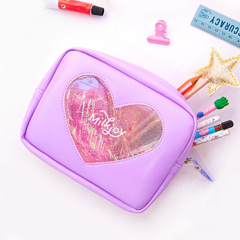 Trousse Maquillage Coeur Transparent - Range Maquillage