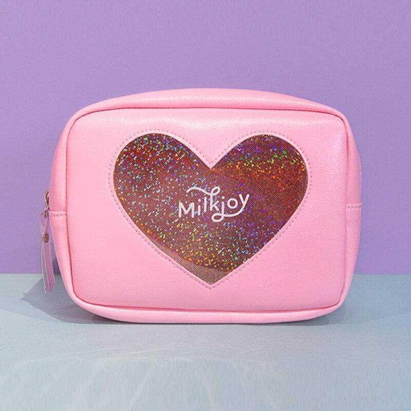 Trousse Maquillage Coeur Transparent - Range Maquillage