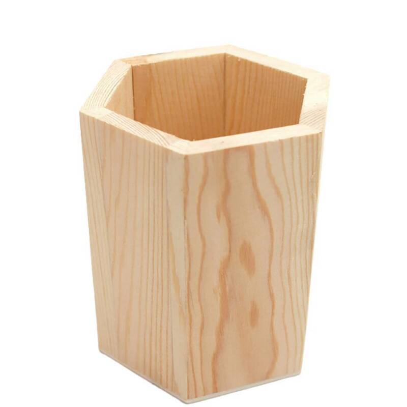Pot de Pinceaux à Maquillage en Bois - Range Maquillage