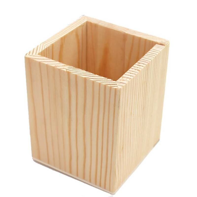 Pot de Pinceaux à Maquillage en Bois - Range Maquillage