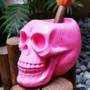 Support Crâne pour Pinceaux de Maquillage - Range Maquillage