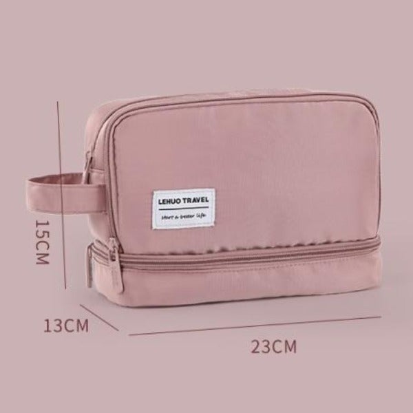 Trousse de Maquillage Double Compartiment Lehuo Travel™ - Range Maquillage