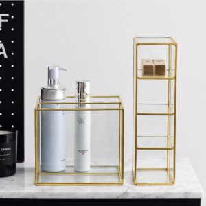 Organisateur de Bureau en Verre - Range Maquillage