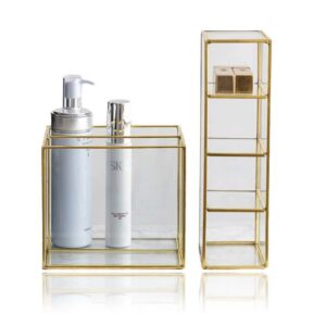 Organisateur de Bureau en Verre - Range Maquillage