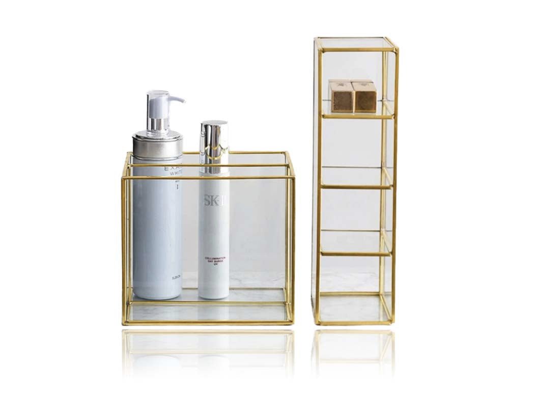 Organisateur de Bureau en Verre - Range Maquillage