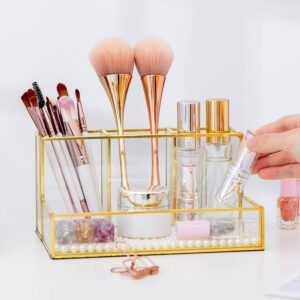 Organisateur de Maquillage Compartiment en Verre - Range Maquillage