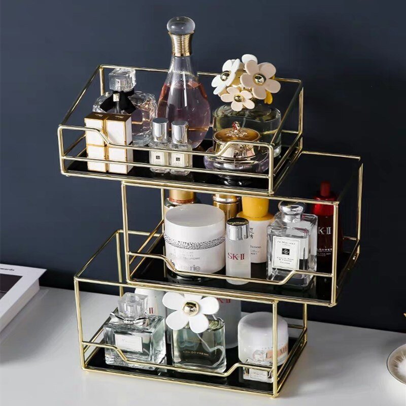 Organisateur de Maquillage Doré - Range Maquillage