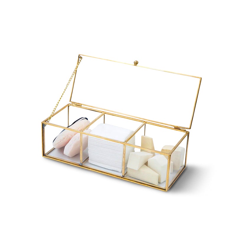 Organisateur de Maquillage Doré à 3 Compartiments - Range Maquillage