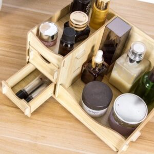 Organisateur de Maquillage en Bois - Range Maquillage