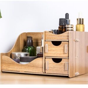 Organisateur de Maquillage en Bois - Range Maquillage