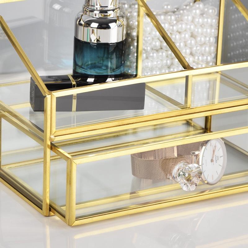 Organisateur de Maquillage en Verre - Range Maquillage