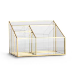 Organisateur de Maquillage en Verre Transparent - Range Maquillage