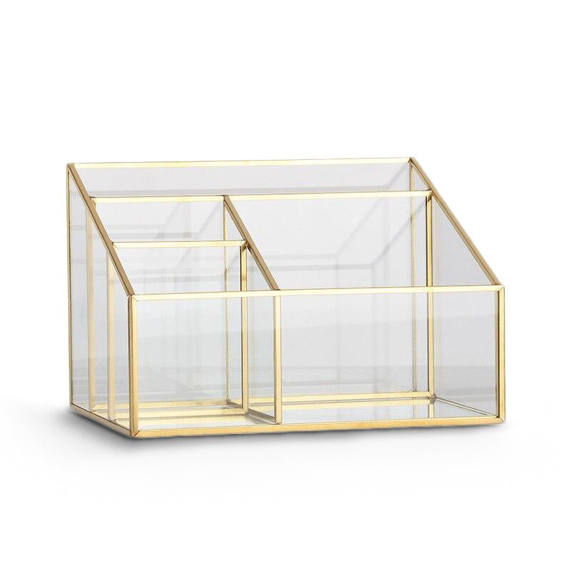 Organisateur de Maquillage en Verre Transparent - Range Maquillage