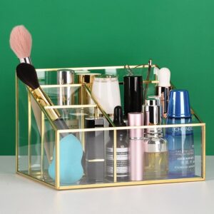 Organisateur de Maquillage en Verre Transparent - Range Maquillage