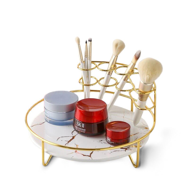 Organisateur de Maquillage Scandinave en Marbre - Range Maquillage