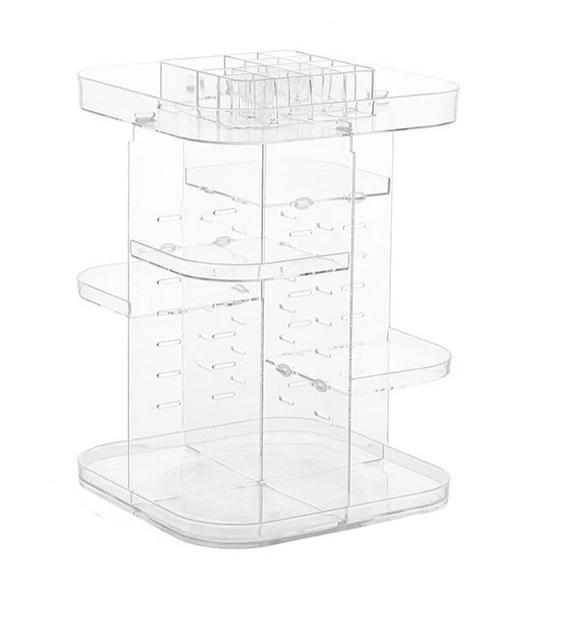 Organisateur de maquillage pivotant transparent