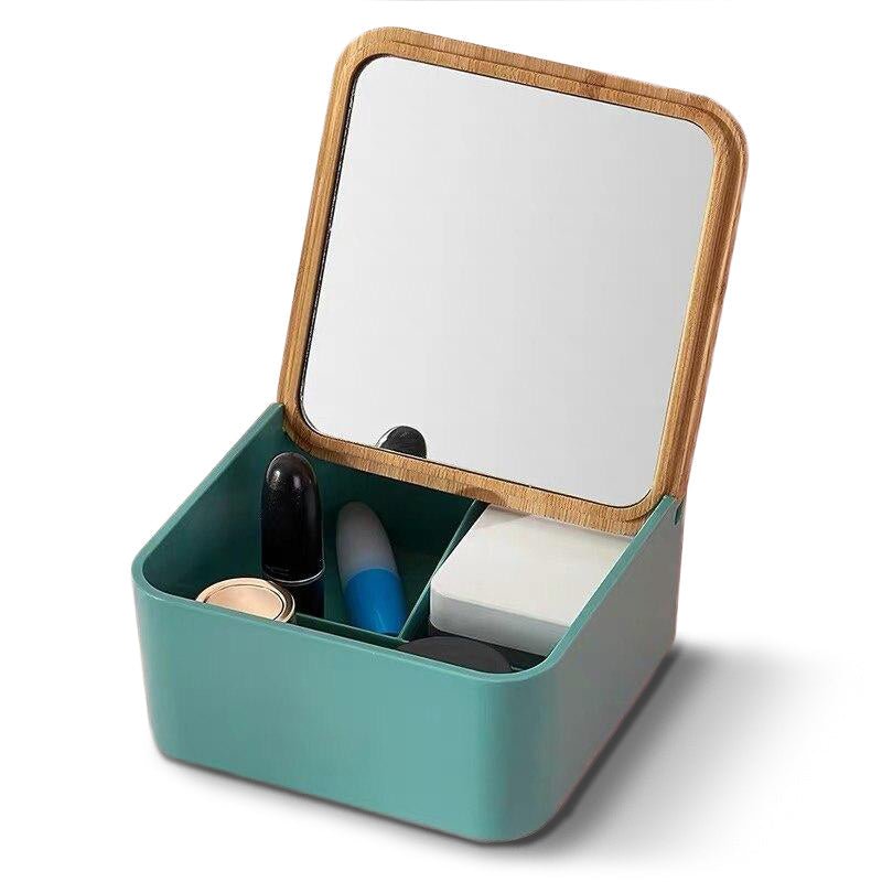 Rangement de Maquillage avec Miroir Cosmétique - Range Maquillage