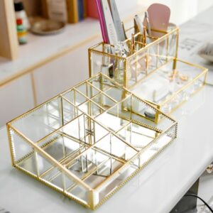 Rangement de Maquillage en Verre Miroir - Range Maquillage