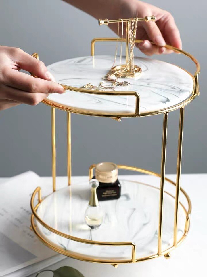 Rangement Maquillage en Marbe - Range Maquillage