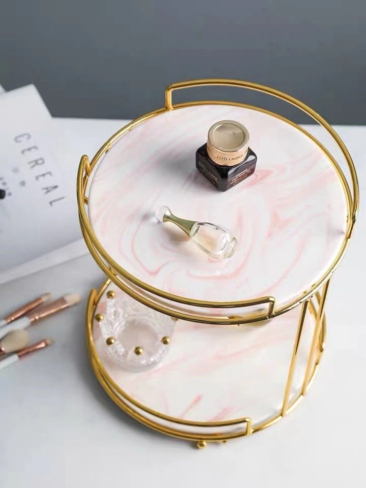 Rangement Maquillage en Marbe - Range Maquillage