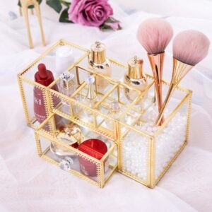 Rangement Maquillage en Verre Vintage - Range Maquillage