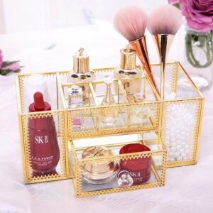 Rangement Maquillage en Verre Vintage - Range Maquillage