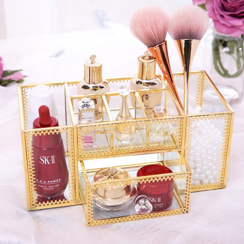 Rangement Maquillage en Verre Vintage - Range Maquillage