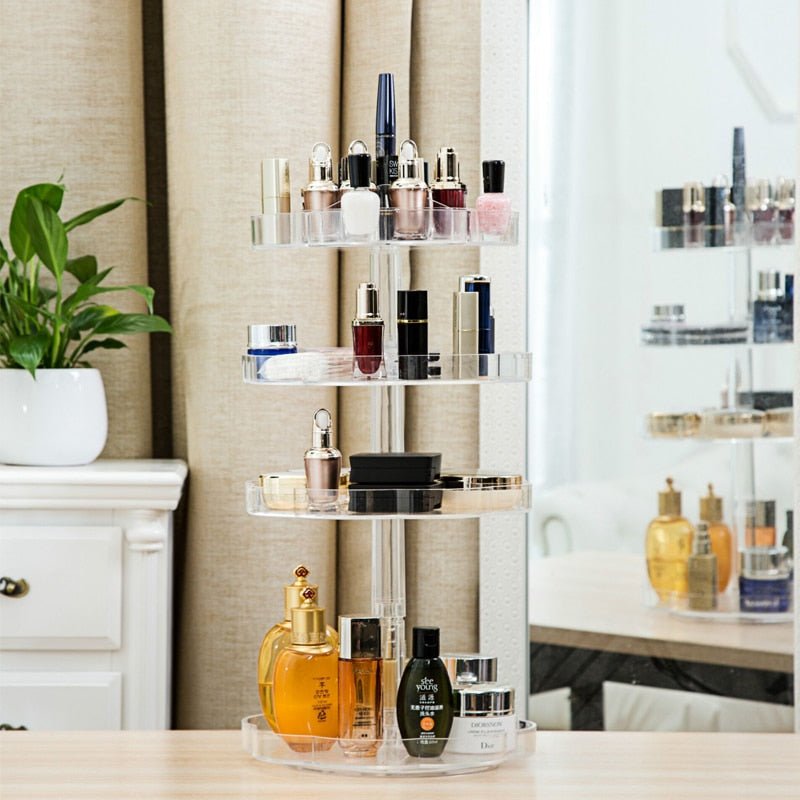 Tour de Rangement Maquillage Acrylique Tournant - Range Maquillage