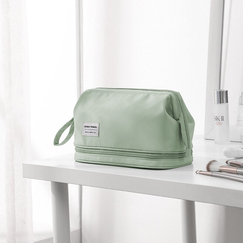 Trousse de Maquillage avec Grande Ouverture et Double Compartiment - Range Maquillage