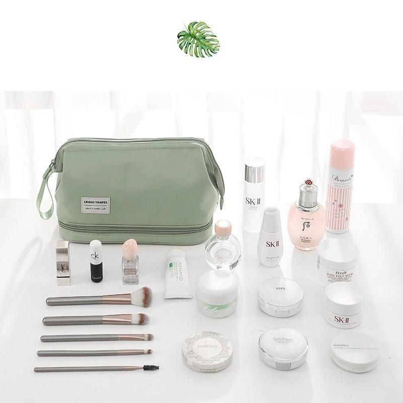 Trousse de Maquillage avec Grande Ouverture et Double Compartiment - Range Maquillage