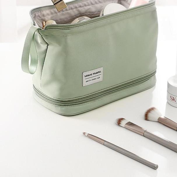 Trousse de Maquillage avec Grande Ouverture et Double Compartiment - Range Maquillage