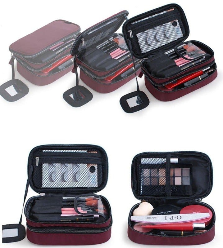 Trousse de Maquillage avec Miroir Einluo™ - Range Maquillage