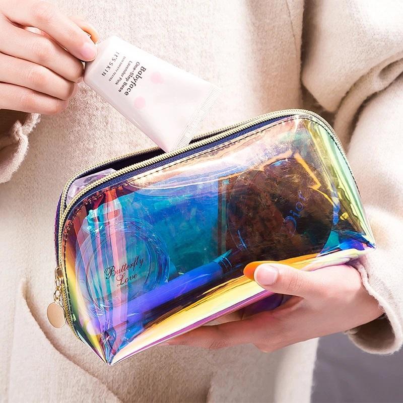Trousse Transparente Multicolore - Range Maquillage